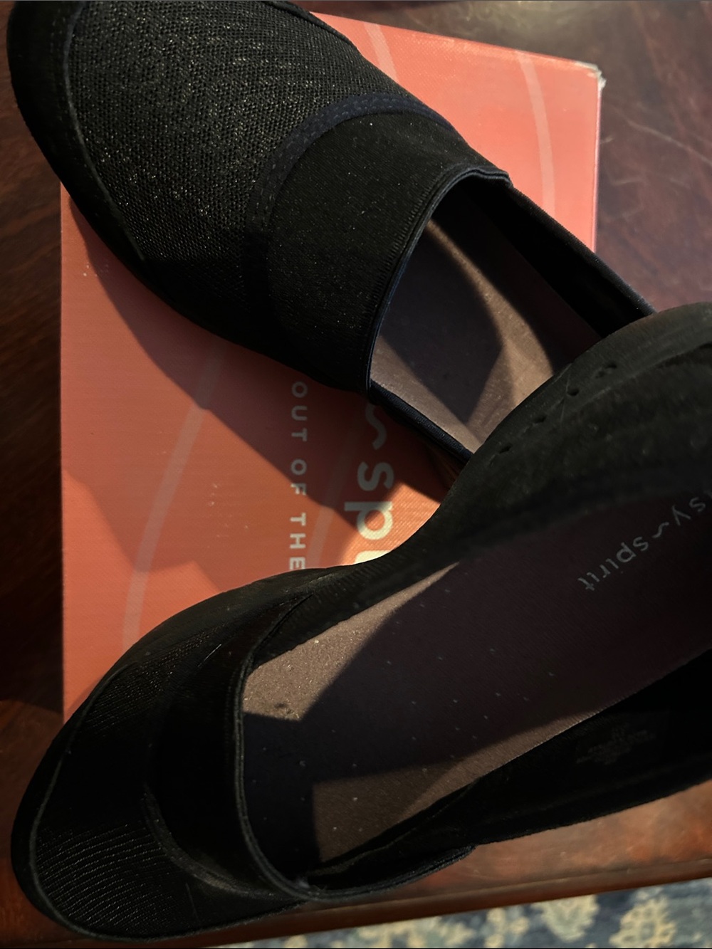 Easy Spirit Black Slip-On Flats